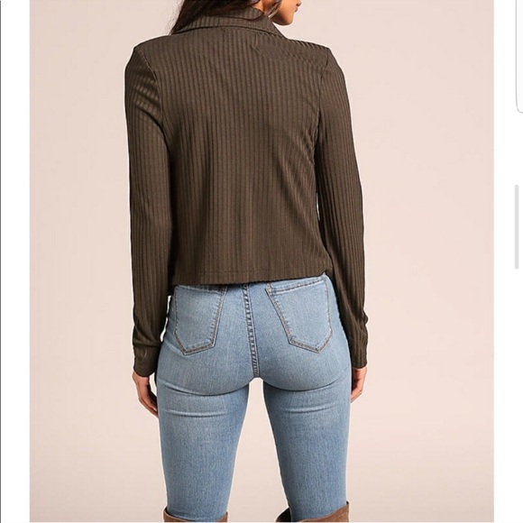 ♦️ LAST Olive Ribbed Multi Zip Military Jacket - Picture 4 of 6